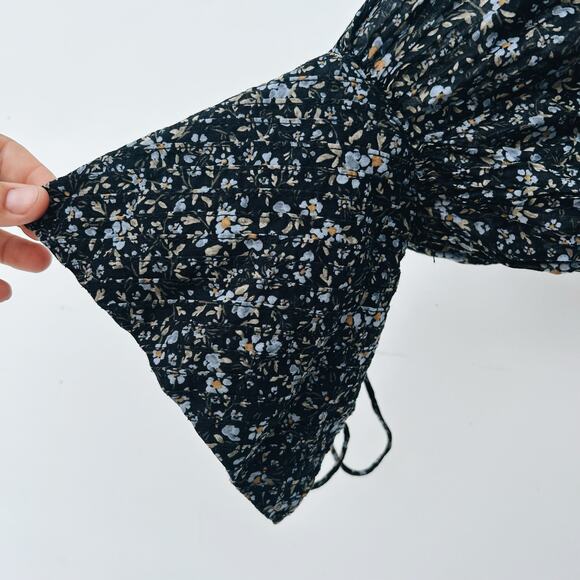 Shona Joy Denise Pintuck Babydoll Mini Balloon Puff Sleeve Short Floral Dress 10 - Picture 7 of 16